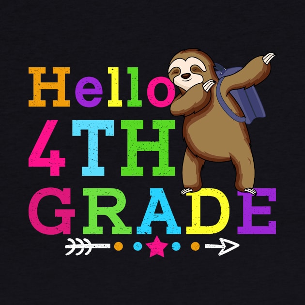 Sloth Hello 4th Grade Teachers Kids Back to school Gifts by kateeleone97023